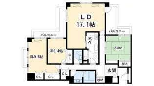 ハイランドコート錦【4階】の間取り