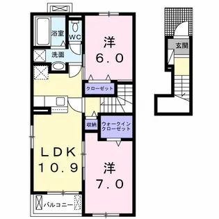 アリビオ永新B【2階】の間取り