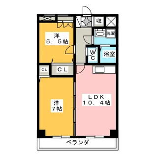 クレール三水【3階】の間取り