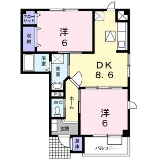 アーバン・スクェアB【1階】の間取り