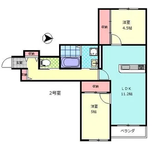 Belle Lead 中島東【2階】の間取り