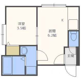 フラットJ北24条東【3階】の間取り