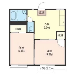 フラットM【2階】の間取り