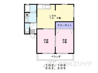 アップフィールド【2階】の間取り