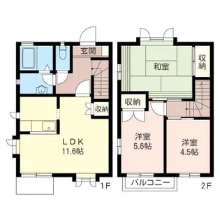 神奈川県大和市南林間9【一戸建】の間取り