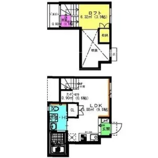 愛知県名古屋市北区城東町2【アパート】の間取り