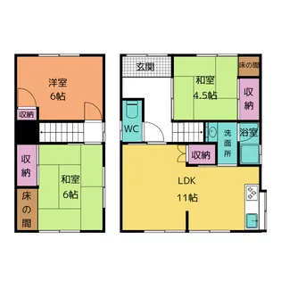 愛知県一宮市起字与三ケ巻【一戸建】の間取り