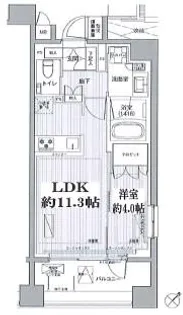 イニシア築地レジデンス【9階】の間取り