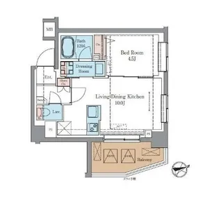 1LDKの間取り画像