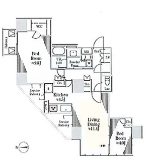 CAVANA+南青山【3階】の間取り