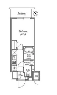 1Kの間取り画像