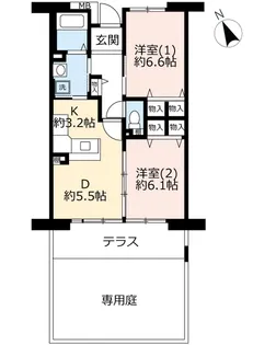 URアルビス緑丘【1階】の間取り