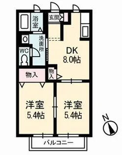 ムーンレイク【2階】の間取り