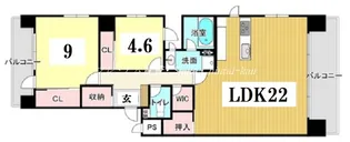 京都府京都市中京区烏帽子屋町【マンション】の間取り