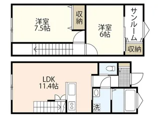 サンメゾン西条東北町【1階】の間取り