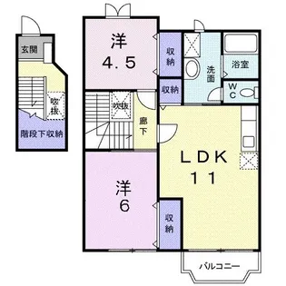 セトル二杉II B棟【2階】の間取り