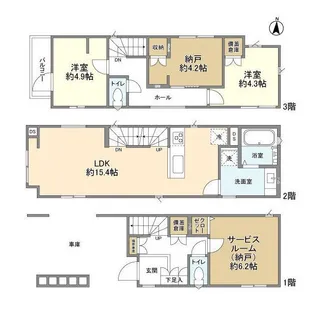 神奈川県川崎市多摩区菅城下【一戸建】の間取り