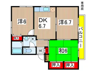 フォーリスト中筋【2階】の間取り