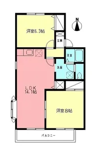 エスコートハイツF【2階】の間取り