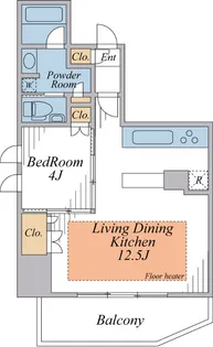 プレミスト調布駅前ブリリアントプレイス【11階】の間取り