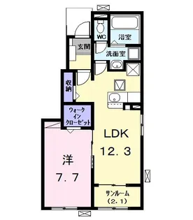 エルディーアールA【1階】の間取り