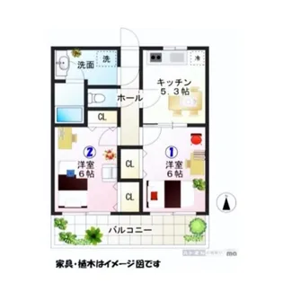 メゾン・ド・ミュリエ【2階】の間取り