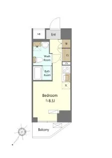 スパシエイラーレ横浜【6階】の間取り