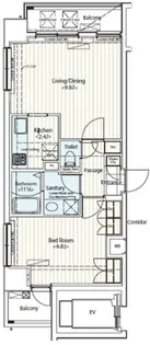 ドゥーエ新富町【12階】の間取り