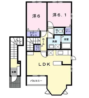 ルシヨン B棟【2階】の間取り