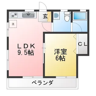 クレール加納B【1階】の間取り
