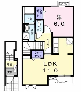ルージュ・サブリエ【2階】の間取り