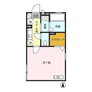 コスモハイツ AB【1階】の間取り
