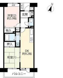 URパークサイド石神井【1階】の間取り