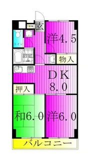 クロシェット松戸【1階】の間取り
