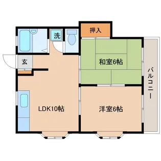 ふじコーポ中の島A【2階】の間取り