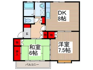グリ-ンゲイブルスA【1階】の間取り