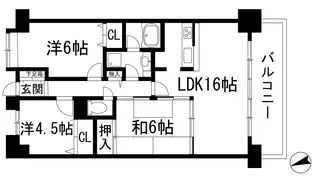 レジオン川西多田【8階】の間取り