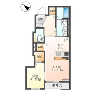 アクシア武蔵野【1階】の間取り
