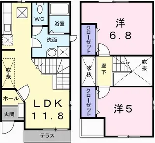 フリーデンB【1階】の間取り