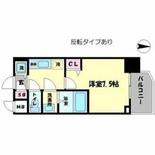 リッツ難波南II【6階】の間取り