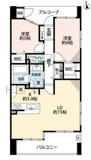 パークナード本川町【2階】の間取り