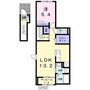 モデルヌ・チャイ【2階】の間取り