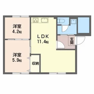 コーポ マーメードC【1階】の間取り