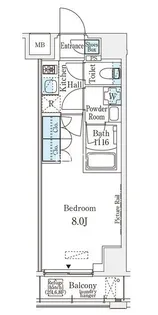 ムニレジデンス上野【9階】の間取り