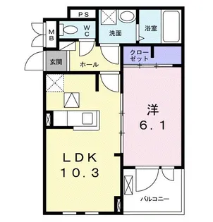 コルティーレミスミ【1階】の間取り