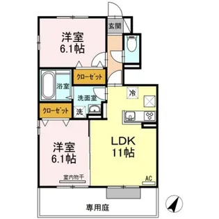 ソレイユ B棟【1階】の間取り