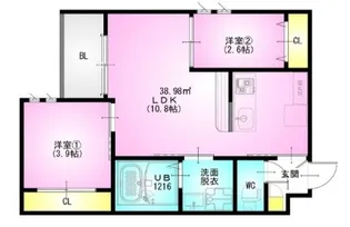 REGALEST KB 土呂駅前【3階】の間取り