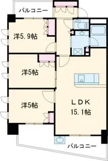 アデニウム武蔵小金井【6階】の間取り