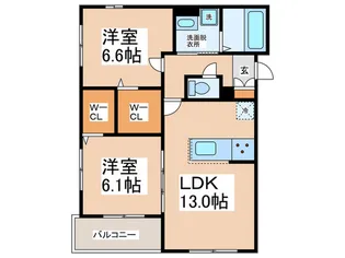 ウィング北【2階】の間取り