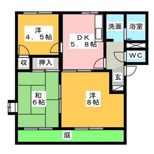 ハピネス福元A【1階】の間取り
